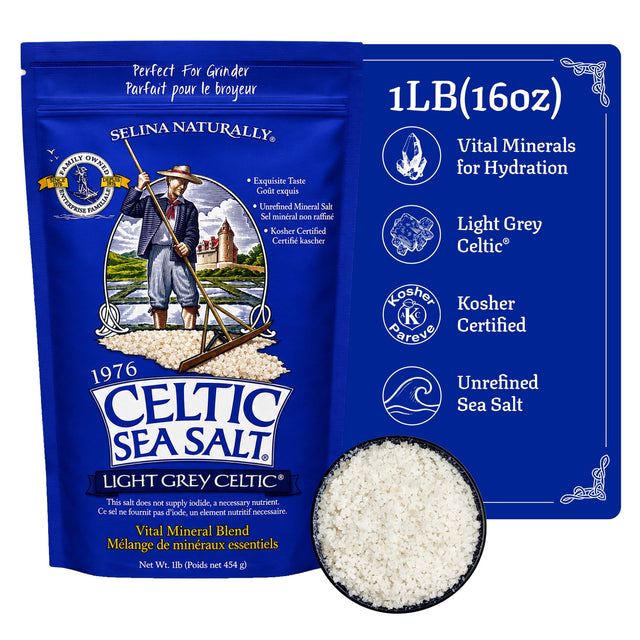 Celtic Sea Salt Light Grey Sea Salt Resealable Bag Kosher Certified 1 lb