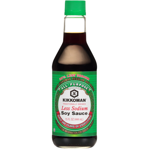 Kikkoman Less Sodium Soy Sauce, 15 oz Bottle